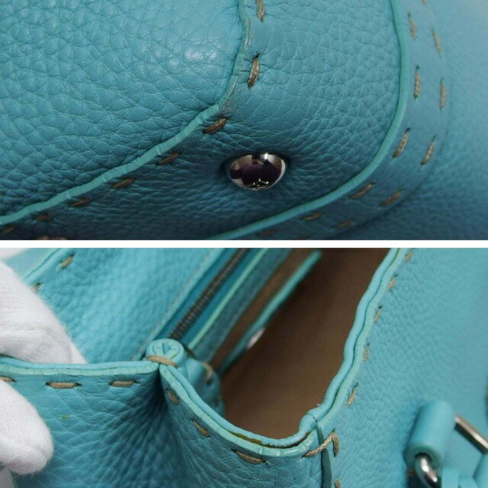 Fendi Selleria Mini Linda Bag Handbag Turquoise Blue - Picture 8 of 11